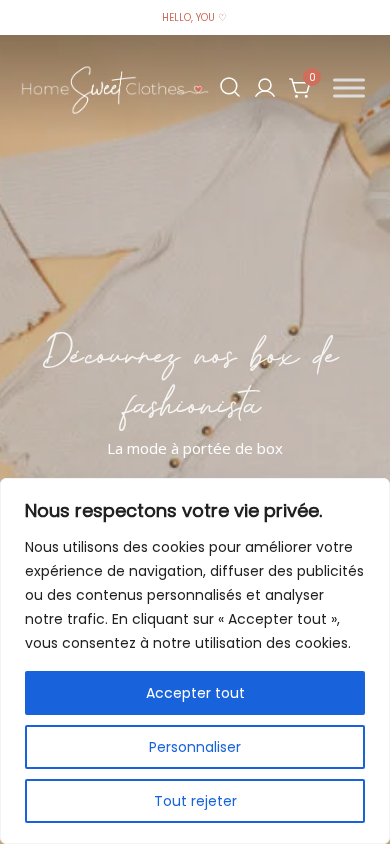 Vue mobile navigation de Home Sweet Clothes