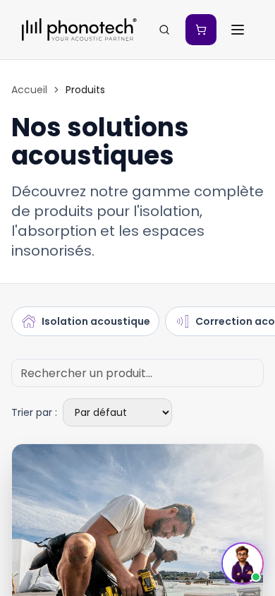 Vue mobile navigation de Phonotech