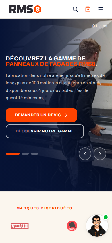 Vue mobile accueil de RMS8